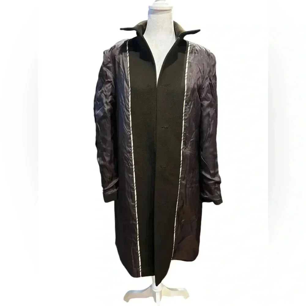 Burberry brown long overcoat jacket Womens size US 6 - Picture 10 of 16